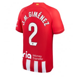 Atletico Madrid Jose Gimenez #2 Replika Hjemmebanetrøje 2023-24 Kortærmet